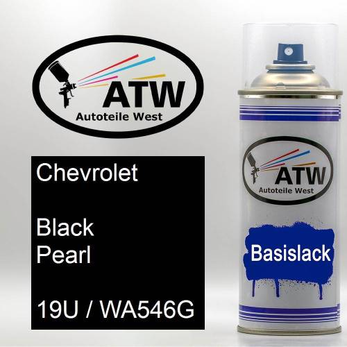 Chevrolet, Black Pearl, 19U / WA546G: 400ml Sprühdose, von ATW Autoteile West.